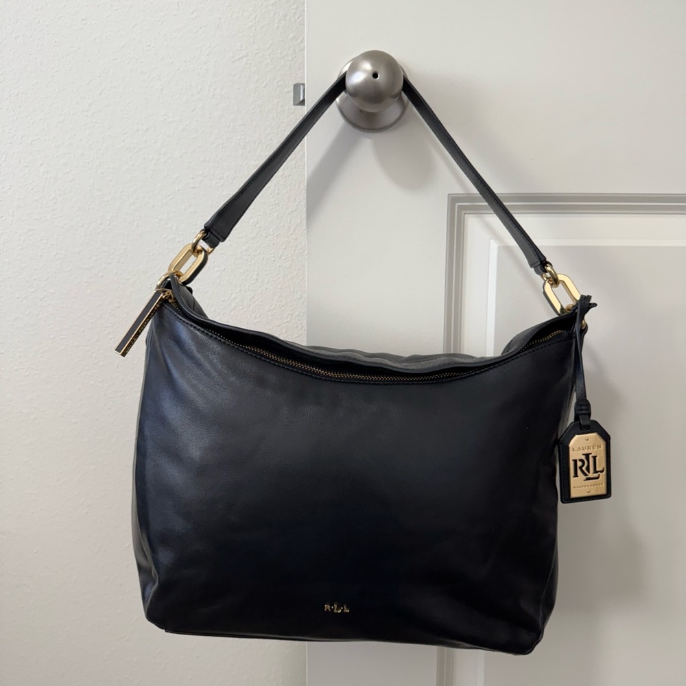 Ralph Lauren Black Leather Shoulder Bag